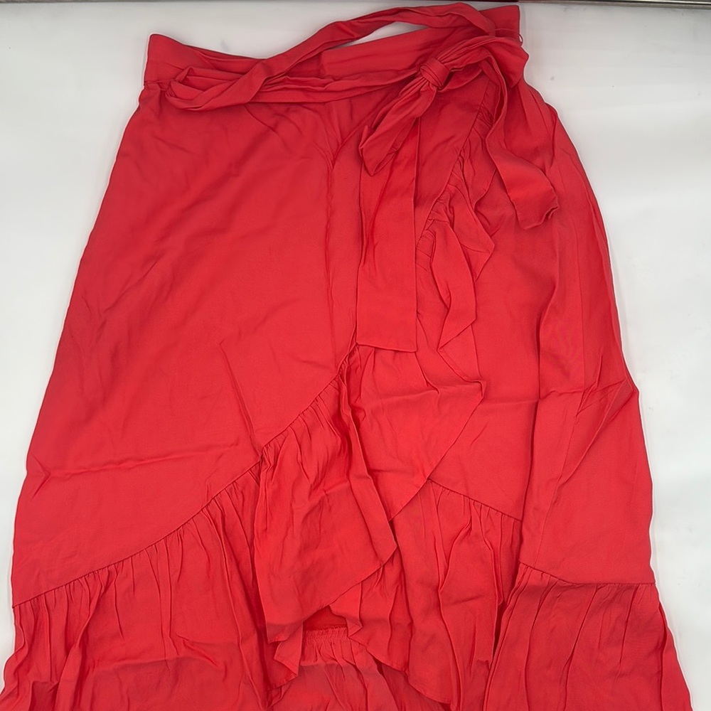 Ann Taylor Petite Flounce Wrap Midi Skirt